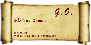 Güns Ormos névjegykártya